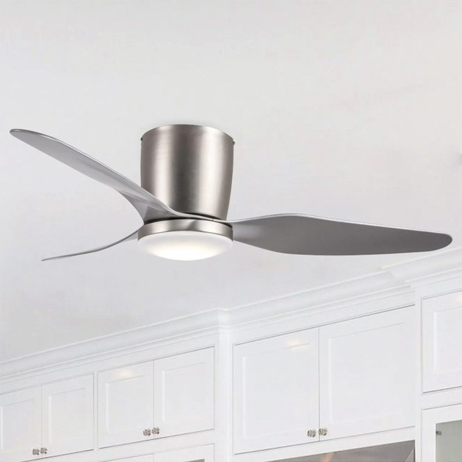 46 Inch Stain Nickel 3 Blades Low Profile Ceiling Fan Nice