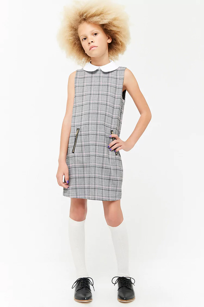 Plaid Shift Peter Pan Dress